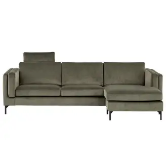 Nordic 2,5 pers. sofa m/chaiselong - stof/læder - 
