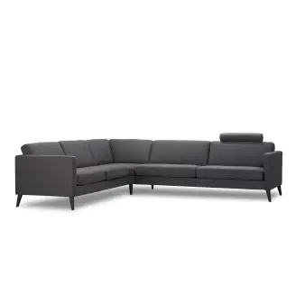 Elm hjørnesofa - stof/læder - hurtig levering - Modulsofaer
