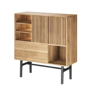Casø 230 Highboard m/lamellåger - olieret eg - CASØ Furniture
