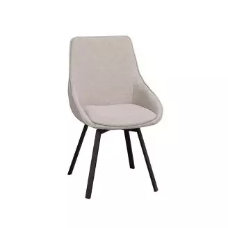 2 x Alison spisebordsstol - beige m/sort stel - Spisebordsstole med drejefod