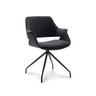 2 x Malou spisebordsstol - sort velour - Spisebordsstole i velour