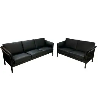 Asmara 3+2 pers. sofasæt - sort okselæder - Alle sofaer