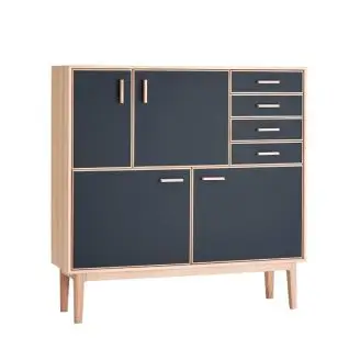 Casø 700 highboard - eg hvidolie/sort nanolaminat - CASØ Furniture
