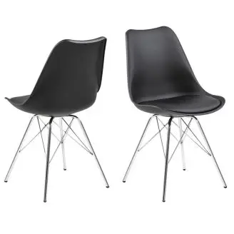 4 x Eris spisebordsstol - sort/krom - 