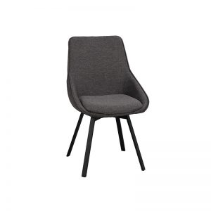 2 x Alison spisebordsstol – grå m/sort stel