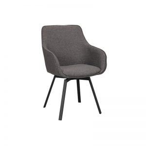 Alison spisebordsstol m/armlæn – grå m/sort stel
