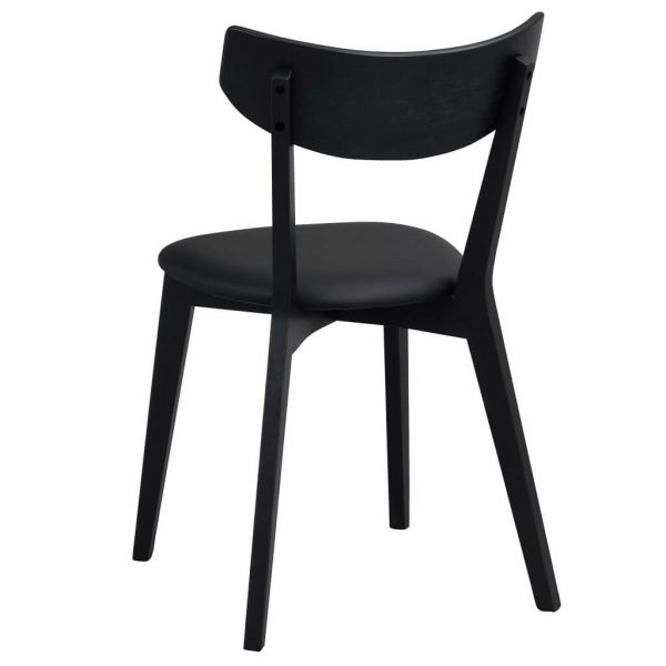 Ami stol sortlakeret sort kunstlæder bagfra