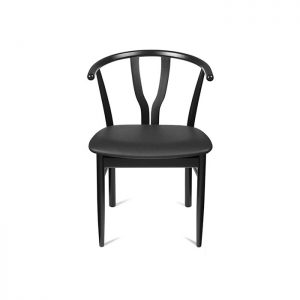 Manja spisebordsstol – bøg – sort læder