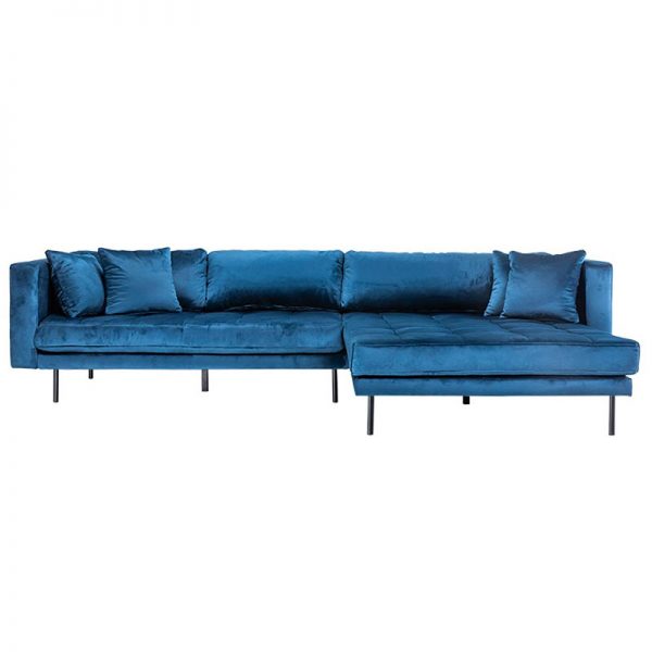 Cali sofa velour blå 77