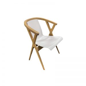 Casø 400 Mr. X spisebordsstol – massiv hvidolie m/hvid skal –  udstillingsmodel