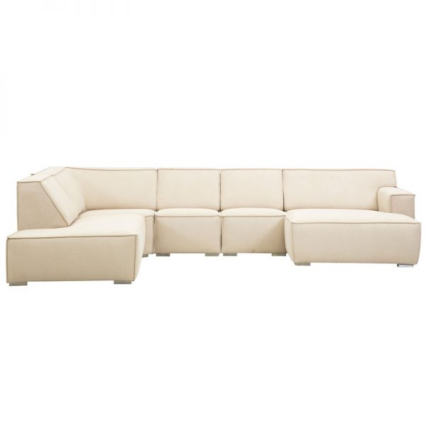 Comfy U sofa med open end og chaiselong til højre forfra