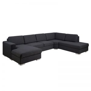 Construct U-sofa m/open end og chaiselong – stof/læder