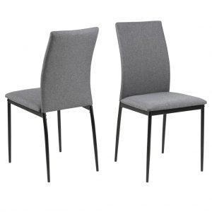 4 x Demina spisebordsstol – grå stof