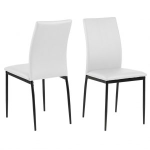 Demina spisebordsstol – hvid PU læder