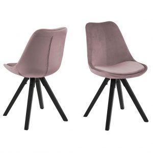 Dima spisebordsstol – rosa stof/sort
