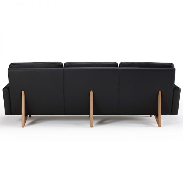 Egsmark 3 personers sofa læder 800 black bagfra