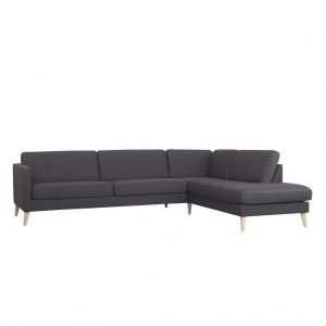Elm open-end sofa L 276 cm – stof/læder