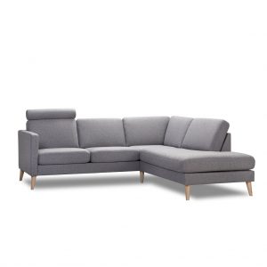 Elm open-end sofa – stof/læder – hurtig levering