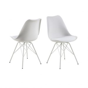 2 x Eris spisebordsstol – hvid/hvid