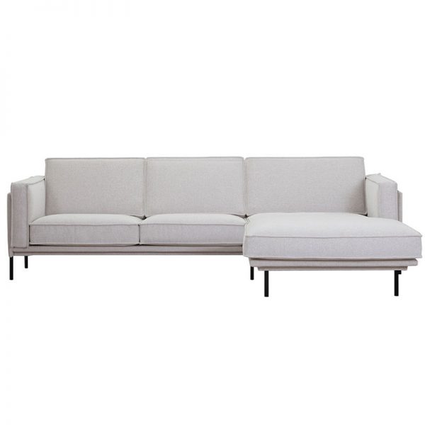 Folkland hvid sofa med chaiselong til højre