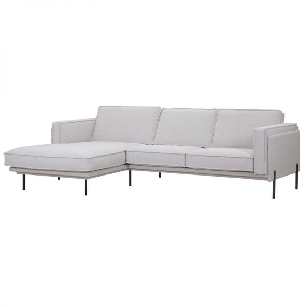 Folkland hvid sofa med chaiselong til venstre