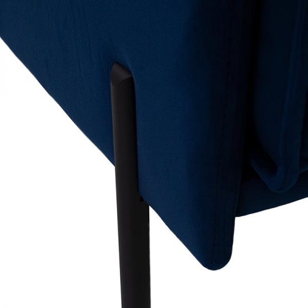 Folkland mørkeblå velour 1 personers sofa lænestol