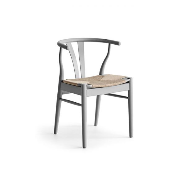 Freja spisebordsstol light grey med naturflet