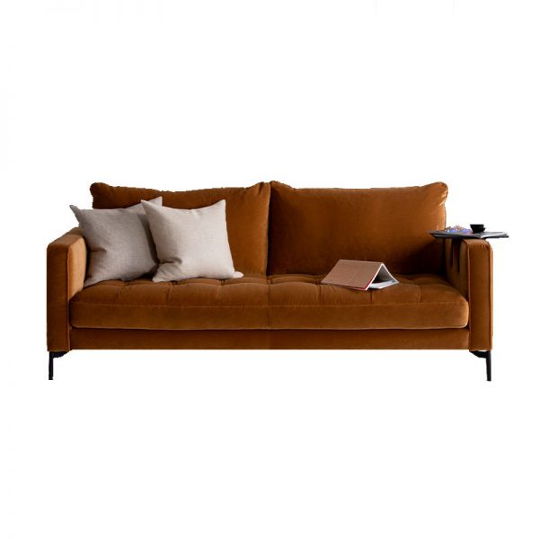 Goya 3 personers sofa i brun rust velour