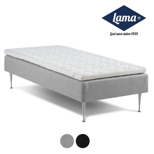 Lama First boksmadras 1000 80 90 x 200 cm med grå møbelstof