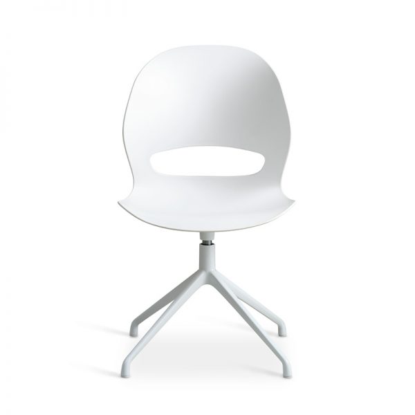 Lexpo Linea spisebordsstol i hvid med hvidt stel