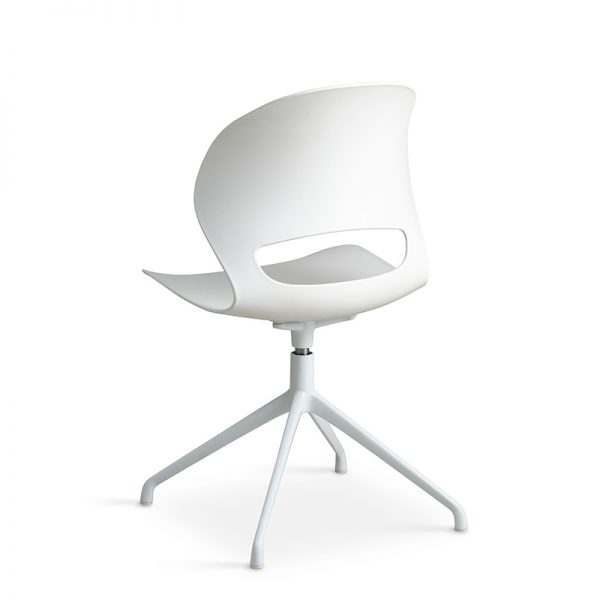 Lexpo Linea spisebordsstol i hvid med hvidt stel bagfra