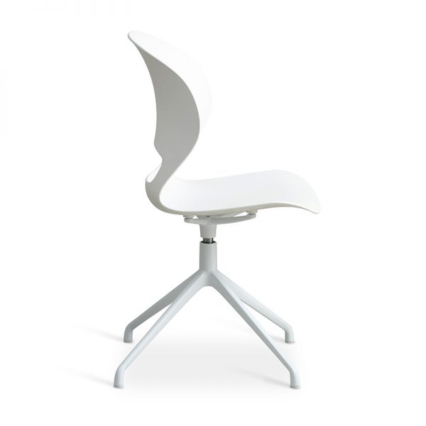 Lexpo Linea spisebordsstol i hvid med hvidt stel fra siden