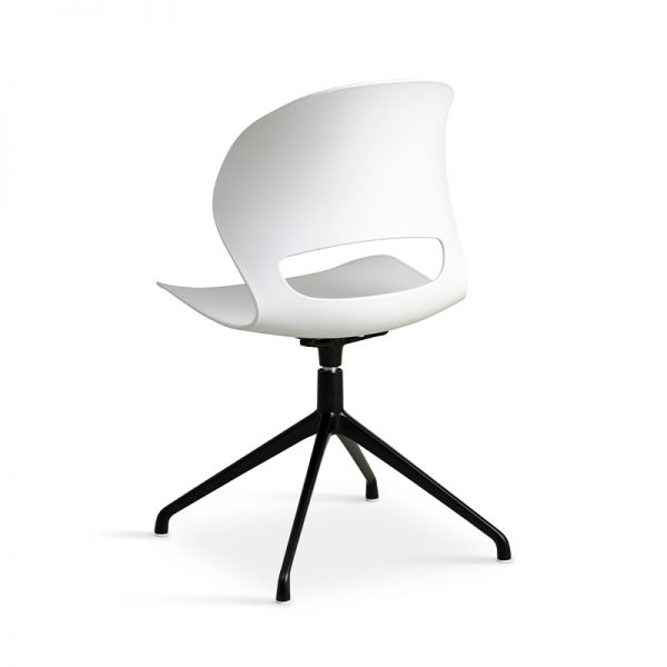 Lexpo Linea spisebordsstol i hvid med sort stel bagfra