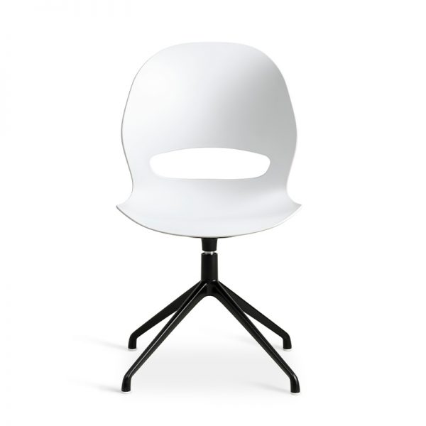 Lexpo Linea spisebordsstol i hvid med sort stel forfra