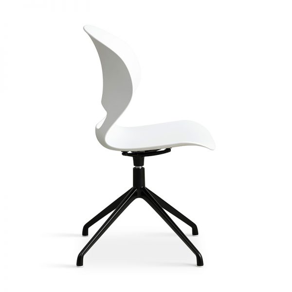Lexpo Linea spisebordsstol i hvid med sort stel fra siden