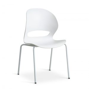 4 x Linea spisebordsstol – hvid m/hvidt stel