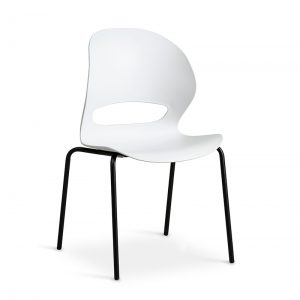 4 x Linea spisebordsstol – hvid m/sort stel