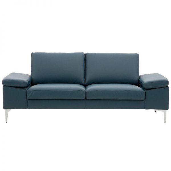 Livingston 25 personers sofa i blå læder forfra