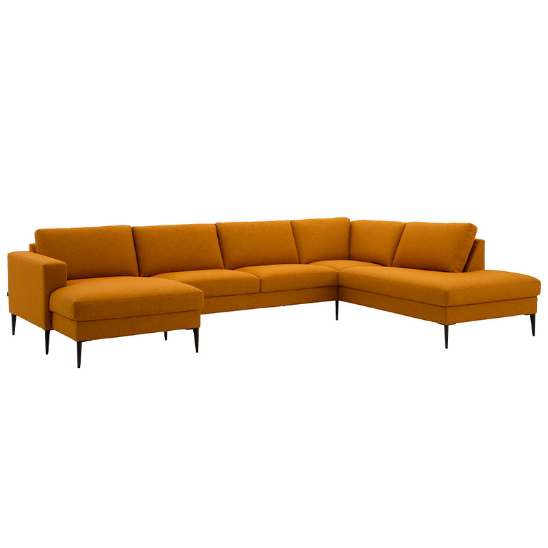 Livingston U-sofa m/chaiselong og openend stof/læder | Tidløst design
