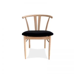 Maja spisebordsstol – eg m/sort læder