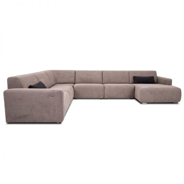 Mantanas u sofa lysebrun med recliner funktion