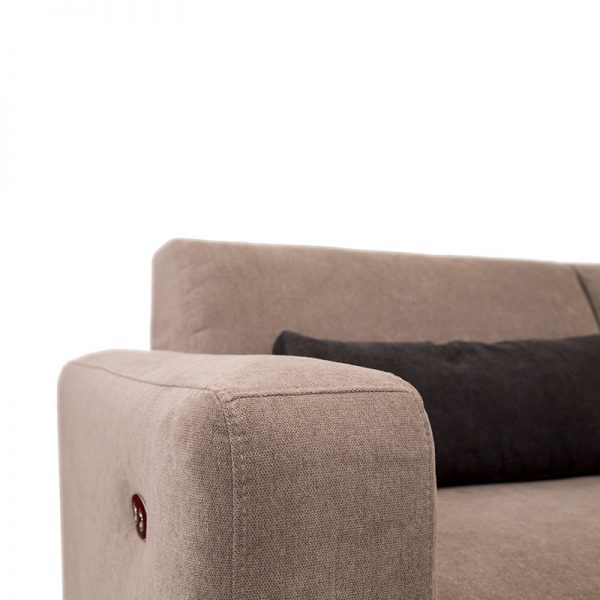 Mantanas u sofa lysebrun med recliner funktion detaljer
