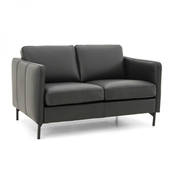 Nordic 2 personers sofa i sort læder