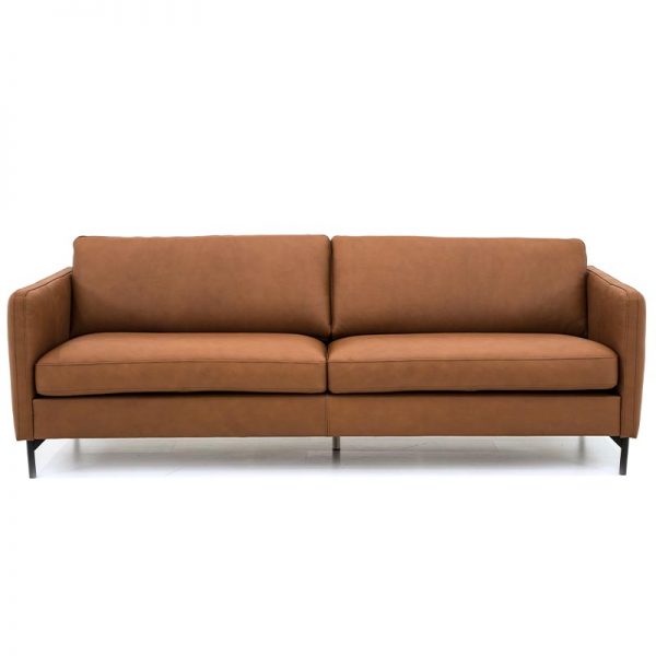 Nordic 3 personers sofa XL i cognacfarvet læder