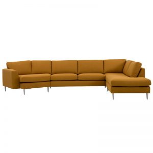 Nordic sofa m/openend og hvilemodul – stof/læder