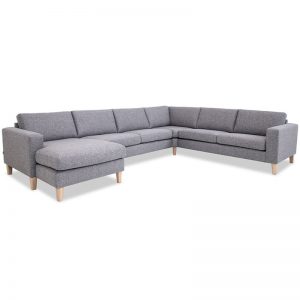 Nordic U sofa m/chaiselong – stof/læder