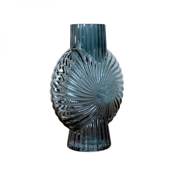 Ocean vase i mundblæst glas blå