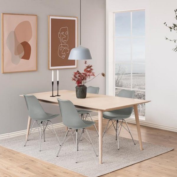 Oslo spisebordsstol i grå med kromstel - miljø billede