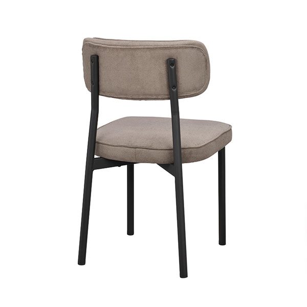 Paisley spisebordsstol i gråbrun skråt bagfra