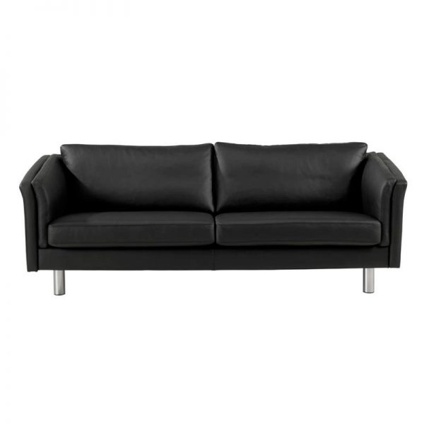 Prato 3 personers sofa i sort læder